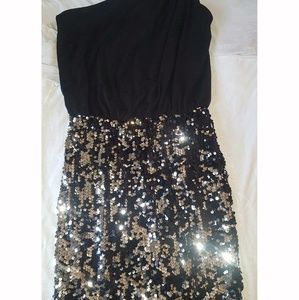 Single Strap Black and Silver Dress